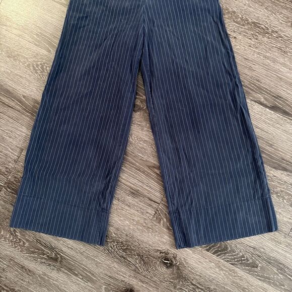 Schai Navy Pinstripe Wide Leg Pants - Picture 4 of 7